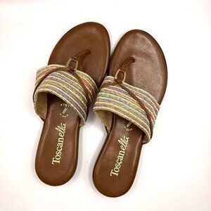 Toscanella Italian Women’s Sandals Multicolor/Gold/Brown 8.5 M IT